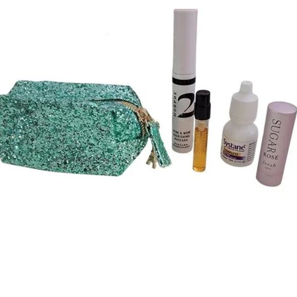 5 Green Sequin Cosmetic Bags (Empty) New in Bag - Picture 2 of 6